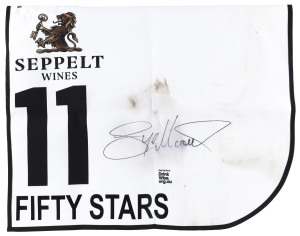 SEPPELT MACKINNON STAKES 2019 Horse No.11 (Barrier 10), FIFTY STARS, Jockey: Jye McNeil, The unique number 11 saddlecloth, signed by Jye McNeil accompanied by a letter of authenticity and limitation signed by Neil Wilson, CEO, Victoria Racing Club, Limite