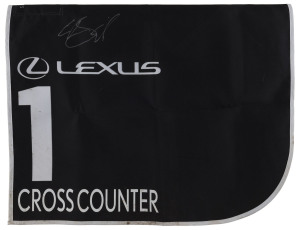LEXUS MELBOURNE CUP 2019 Horse No.1 (Barrier 5), CROSS COUNTER, Jockey: William Buick, The unique number 1 saddlecloth, signed by William Buick accompanied by a letter of authenticity and limitation signed by Neil Wilson, CEO, Victoria Racing Club, Limited and the official Lexus Melbourne Cup Day Racebook.