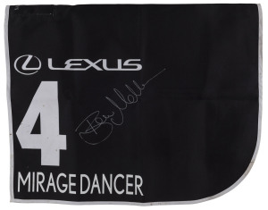 LEXUS MELBOURNE CUP 2019 Horse No.4 (Barrier 13), MIRAGE DANCER, Jockey: Ben Melham, The unique number 4 saddlecloth, signed by Ben Melham accompanied by a letter of authenticity and limitation signed by Neil Wilson, CEO, Victoria Racing Club, Limited and the official Lexus Melbourne Cup Day Racebook.