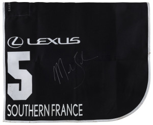 LEXUS MELBOURNE CUP 2019 Horse No.5 (Barrier 14), SOUTHERN FRANCE, Jockey: Mark Zahra, The unique number 5 saddlecloth, signed by Mark Zahra accompanied by a letter of authenticity and limitation signed by Neil Wilson, CEO, Victoria Racing Club, Limited and the official Lexus Melbourne Cup Day Racebook.