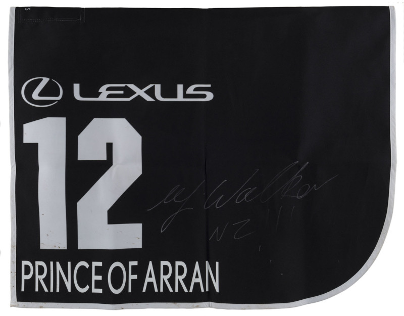 LEXUS MELBOURNE CUP 2019 Horse No 12 (Barrier 8), PRINCE OF ARRAN, Jockey: Michael Walker, The unique number 12 saddlecloth, signed by Michael Walker accompanied by a letter of authenticity and limitation signed by Neil Wilson, CEO, Victoria Racing Club,