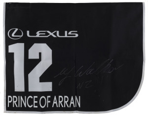 LEXUS MELBOURNE CUP 2019 Horse No 12 (Barrier 8), PRINCE OF ARRAN, Jockey: Michael Walker, The unique number 12 saddlecloth, signed by Michael Walker accompanied by a letter of authenticity and limitation signed by Neil Wilson, CEO, Victoria Racing Club, Limited and the official Lexus Melbourne Cup Day Racebook.