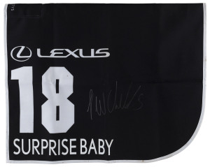 LEXUS MELBOURNE CUP 2019 Horse No 18 (Barrier 20), SURPRISE BABY, Jockey: Jordan Childs, The unique number 18 saddlecloth, signed by Jordan Childs, accompanied by a letter of authenticity and limitation signed by Neil Wilson, CEO, Victoria Racing Club, Li