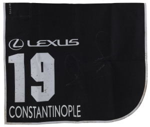 LEXUS MELBOURNE CUP 2019 Horse No 19 (Barrier 7), CONSTANTINOPLE, Jockey: Joao Moreira, The unique number 19 saddlecloth, signed by Joao Moreira accompanied by a letter of authenticity and limitation signed by Neil Wilson, CEO, Victoria Racing Club, Limited and the official Lexus Melbourne Cup Day Racebook.