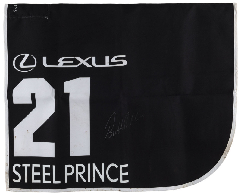 LEXUS MELBOURNE CUP 2019 Horse No 21 (Barrier 16), STEEL PRINCE, Jockey: Brett Prebble, The unique number 21 saddlecloth, signed by Brett Prebble accompanied by a letter of authenticity and limitation signed by Neil Wilson, CEO, Victoria Racing Club, Limi