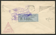 NEW ZEALAND - Aerophilately & Flight Covers: 17th April 1931 (NZAMC.49) per Australia - England airmail, Kingsford Smith signed covers (5) all accepted at Christchurch with '16AP31' datestamps, forwarded on the overnight inter-island ferry steamer to Well - 7