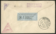 NEW ZEALAND - Aerophilately & Flight Covers: 17th April 1931 (NZAMC.49) per Australia - England airmail, Kingsford Smith signed covers (5) all accepted at Christchurch with '16AP31' datestamps, forwarded on the overnight inter-island ferry steamer to Well - 10