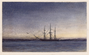 PORT PHILLIP BAY, circa 1860s, Artist unknown, group of 20 watercolours on card of ships and Port Phillip Bay, some with pencil captions including: "Off Williams Town", "Steam Tug Entering The Heads, Hobson's Bay", "Melbourne From St. Kilda", "Volunteer C