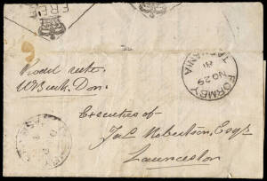 1883 (Nov.29) Formby to Launceston, Road Rates demand bearing Formby datestamp and struck on reverse with diamond FREE marking in black. Scarce as such.