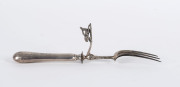 Antique bread forks, silver handled carving fork and servers, 18th and 19th century, (6 items), the largest 35cm long - 2