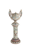 An Austrian "Amphora" jardiniere and matching pedestal, 19th century, ​147cm overall