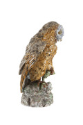 HUGO LONITZ Prussian majolica owl, circa 1870s, 37cm high - 2