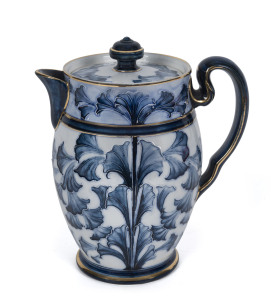 WILLIAM MOORCROFT (attributed) MACINTYRE "Florian" hot water pot, circa 1905, stamped "Macintyre, Burslem, England, Reg'd No. 388552", 16.5cm high
