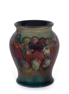 MOORCROFT "Leaf and Berry" flambe pottery miniature vase, circa 1930s, impressed signature mark "W. Moorcroft, Potters To H.M. The Queen, Made In England", 8cm high