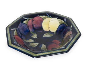 MOORCROFT "Wisteria" pattern fruit bowl, circa 1920s, stamped "Moorcroft, Made In England", 25.5cm across