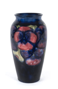 MOORCROFT "Pansy" pattern pottery vase, circa 1930s, impressed "Moorcroft, Made In England", 18.5cm high