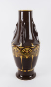 Arts and Crafts pottery vase, possibly Dutch, circa 1900, stamp illegible, ​59cm high