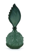 A Bohemian Art Deco malachite glass perfume bottle, circa 1930, 22cm high