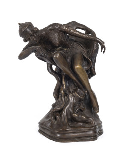 A bronze statue of a sleeping nymph, early to mid 20th century, 25cm high