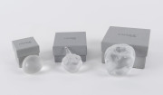 LALIQUE Crystal artichoke, pepper and peach, all in original boxes, late 20th century, ​the largest 8cm high