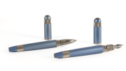 Tibaldi for Bentley Continental Silverlake Blue Ballpoint Pen and Fountain Pen, each numbered 770/999 from the limited edition; in individual felt-lined presentation cases and accompanied by the original guarantee certificates, manuals and Gold Registry d - 2