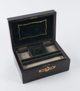 An English coromandel jewellery casket, circa 1840, ​interior fitted with leather and velvet compartment tray. 11cm high, 24cm wide, 17cm deep - 2