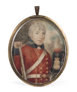THOMAS BISHOP (1758-1840) [attributed], Georgian portrait of an officer 82nd Regiment, early 19th century 8 x 7cm