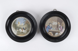 Two English Pratt Ware pot lids, circa 1850, 12cm diameter
