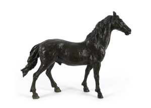 An equine statue, cast bronze, 20th century, 30cm high