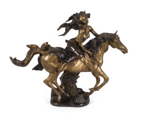 Valkyrie cast bronze sculpture, 20th century, 35cm high