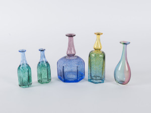 KOSTA BODA five Swedish art glass vases, the largest 16cm high