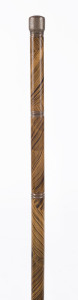 An antique walking stick with secret compartments holding a pen, ink bottle and pencil, 19th century, ​91cm high