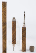 An antique walking stick with secret compartments holding a pen, ink bottle and pencil, 19th century, ​91cm high - 2