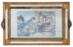 An Art Deco serving tray, circa 1930, 55cm across the handles