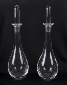 ORREFORS pair of crystal decanters, Sweden, circa 1960, engraved "Orrefors", 36cm high