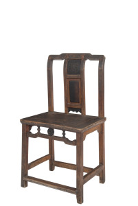 A Chinese carved timber chair, Qing Dynasty, 19th century, 93cm high, 49cm wide, 38cm deep