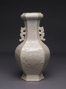 A blanc de chine porcelain vase, 19th century, 31cm high