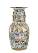 A pair of famille rose Canton Ware mantel vases, Qing Dynasty, mid 19th century, ​45cm high - 2