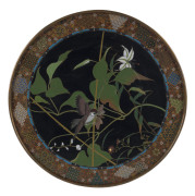 A Japanese cloisonne circular plaque, Meiji period, late 19th century, ​31cm diameter