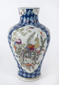 A Chinese porcelain vase with enamel bird motif, 20th century, 38cm high