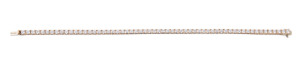 A tennis bracelet in 18ct rose gold, featuring 59 diamonds of SI clarity totalling 3.79 carats.