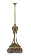 A French lamp base, ormolu and rouge marble, 19th century, 63cm high