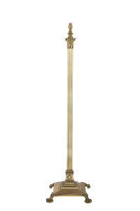 A Corinthian column standard lamp, cast brass, early 20th century, 140cm high