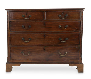 A Chippendale set of drawers, mahogany, late 18th century, 95cm high, 115cm wide, 54cm deep