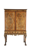 A Northern Italian collector's cabinet, oyster walnut and kingwood, 18th/19th century, 185cm high, 118cm wide, 52cm deep