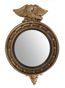 A convex circular gilt frame mirror, English, early 20th century, 63cm high