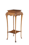 A French pedestal in the Chinese style, carved oak, circa 1880, ​remains of maker's label (illegible), 78cm high