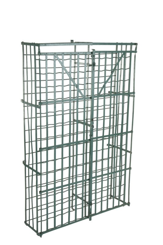 A French wine cage cabinet, hand wrought iron, 19th century, ​165cm high, 101cm wide, 34cm deep