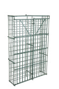 A French wine cage cabinet, hand wrought iron, 19th century, ​165cm high, 101cm wide, 34cm deep