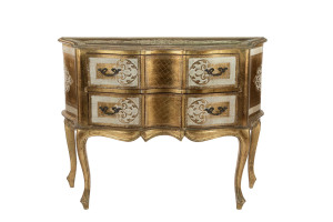 A Florentine chest of drawers, early to mid 20th century, 77cm high, 101cm wide, 42cm deep